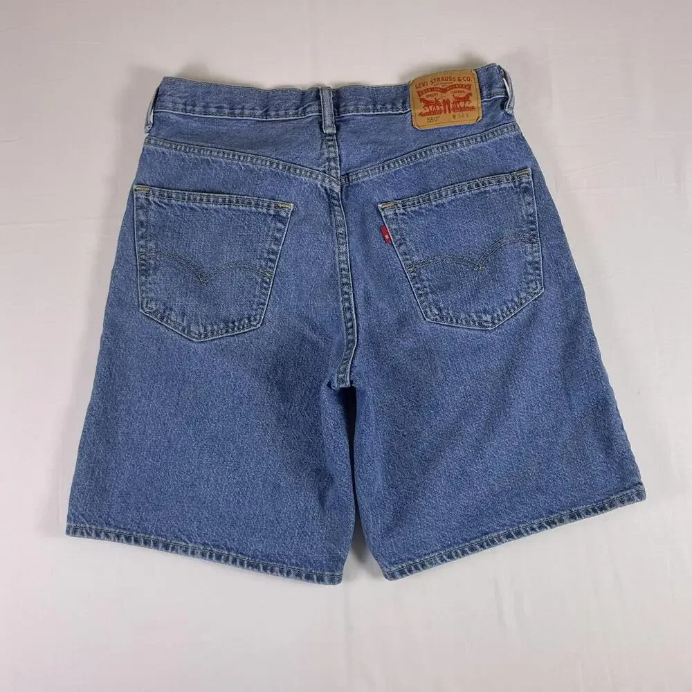 Levis 550 Denim Shorts W34 Mid Wash Jorts